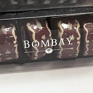 BOMBAY Napkin Rings Set of 4 in Oxblood - Dark Red - Ceramic